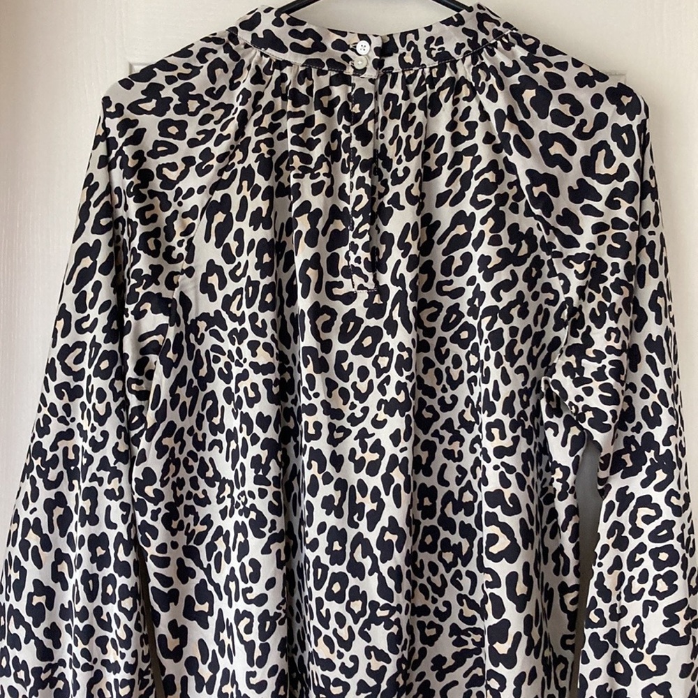 Loft silky leopard print tunic petite xs